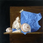 Papier Blue - oil on canvas cm 50x50